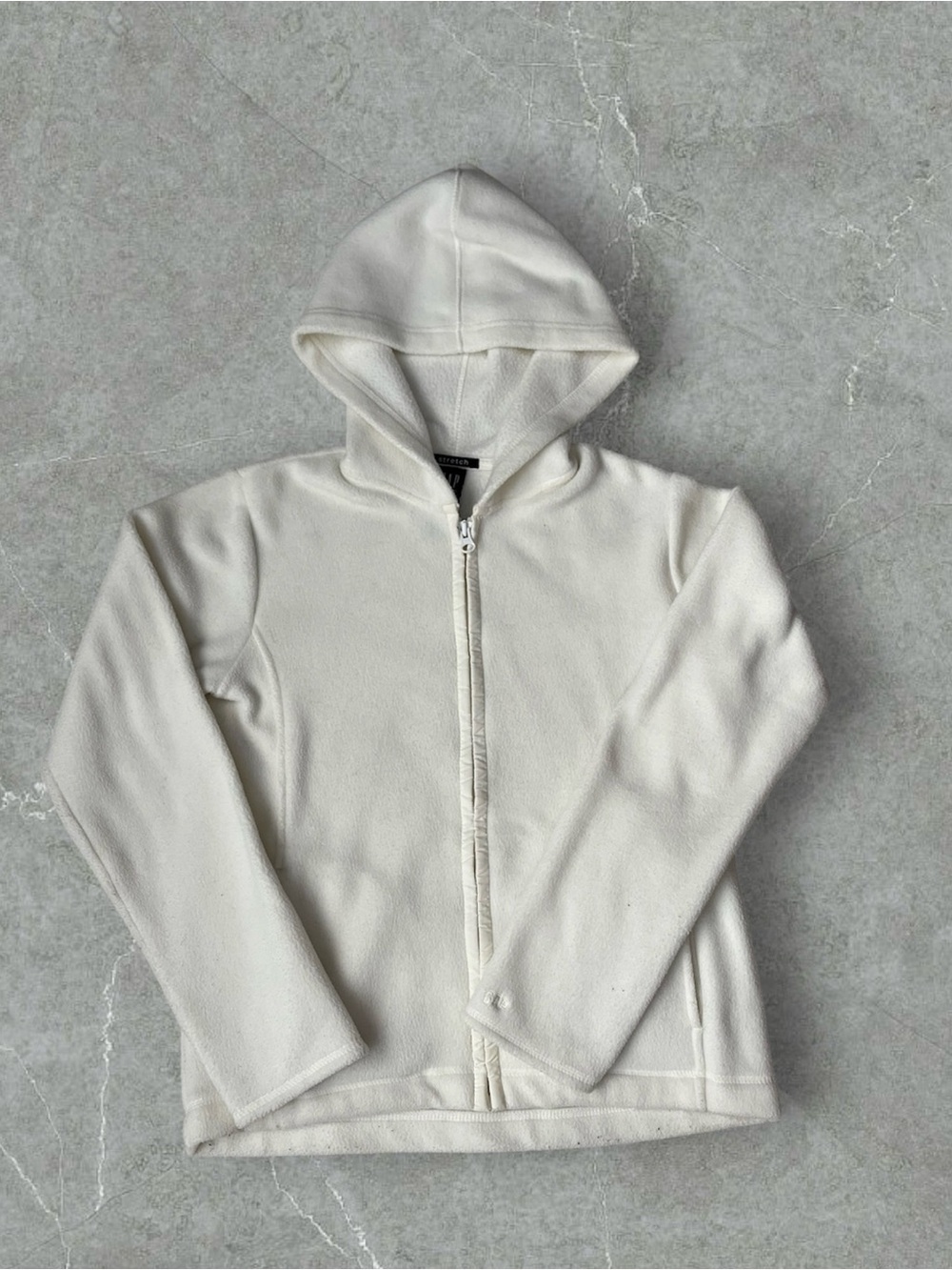 GAP Cream Hooded Zip Fleece Jacket
